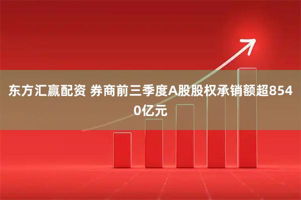 东方汇赢配资 券商前三季度A股股权承销额超8540亿元