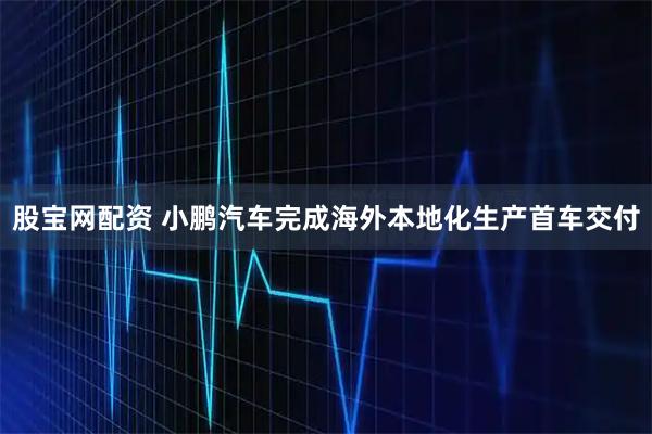股宝网配资 小鹏汽车完成海外本地化生产首车交付